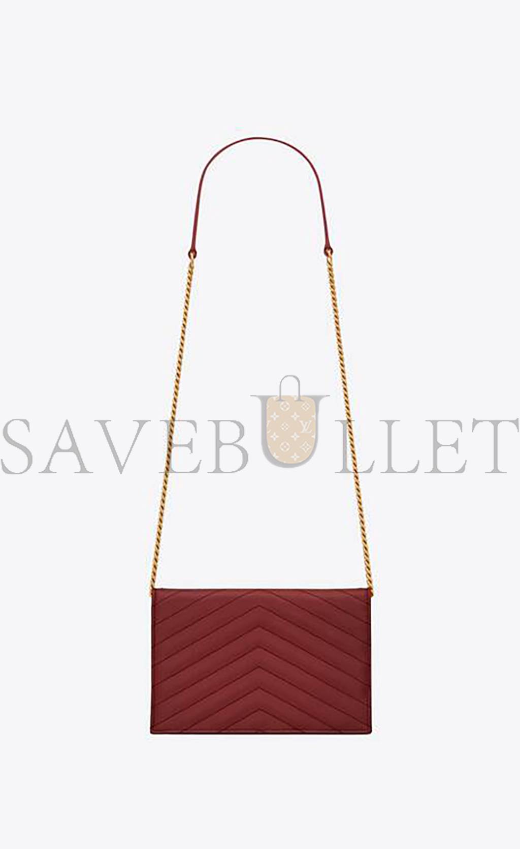 Y*L cassandre matelassÉ envelope chain wallet in grain de poudre embossed leather 695108bow016008 (19*12.5*3.5cm)