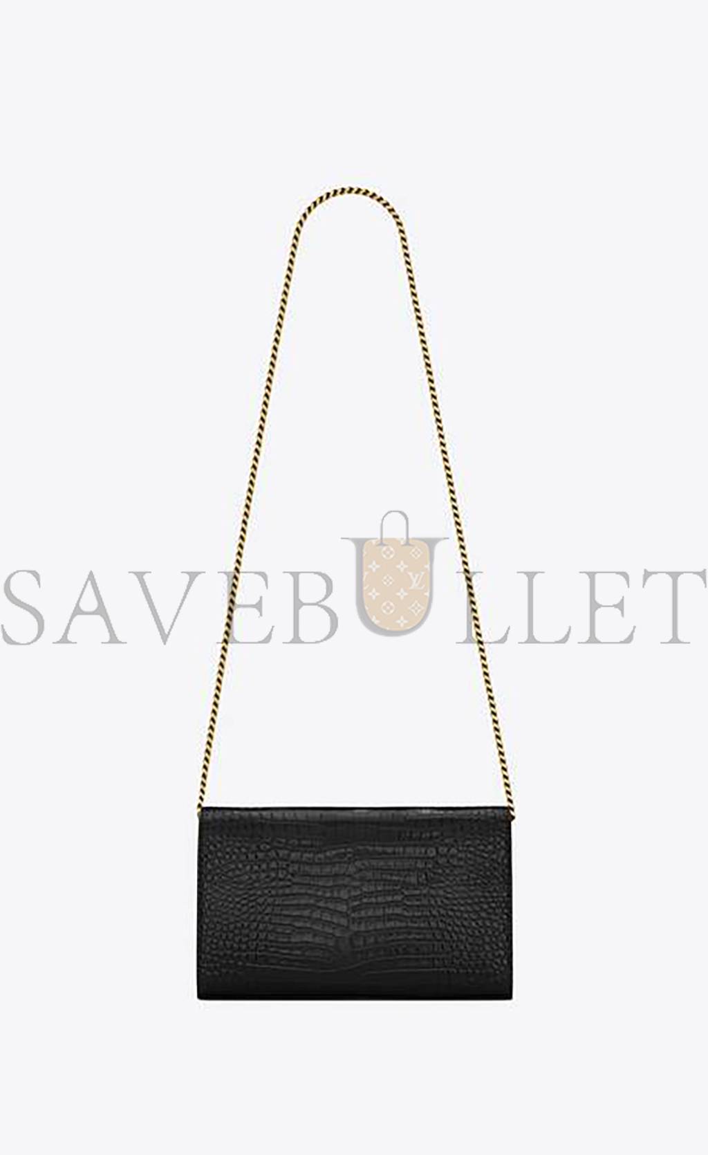 Y*L cassandre chain wallet in crocodile-embossed shiny leather 747464dnd1j1000 (22.5*14*4cm)