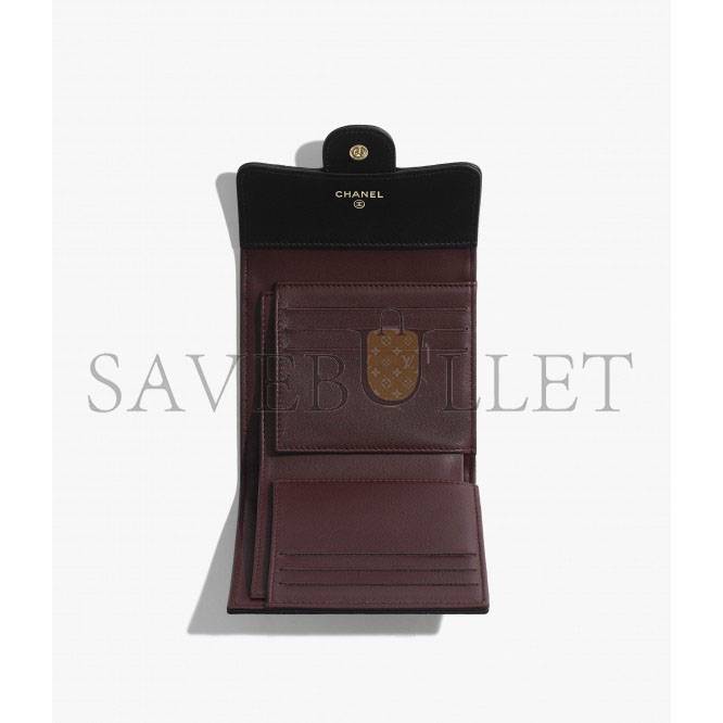 Ch*el classic small flap wallet gold hardware ap0231 y01295 c3906 (10.5cm*11.5cm*3cm)