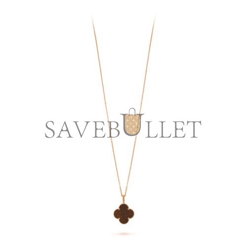V*N CL*F  arpels magic alhambra long necklace, 1 motif - rose gold, letterwood  vcaro3m700