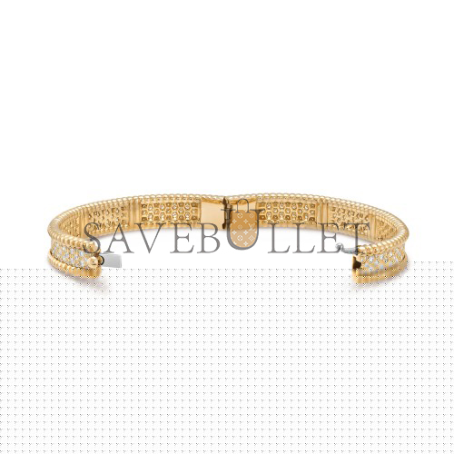 v*n cl*f arpels perlÉe Di*m*nds bracelet, 3 rows, small model - yellow gold, Di*m*nd vcaro56400