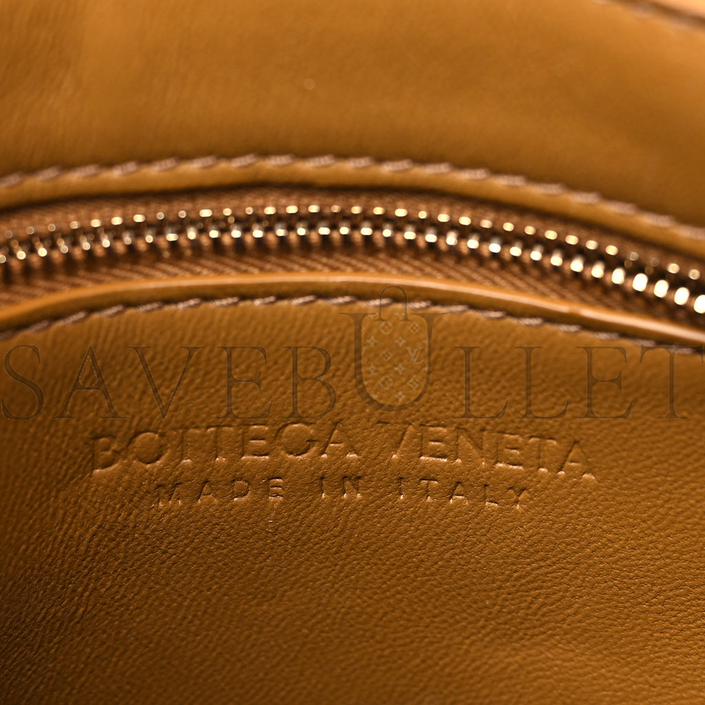 bo*te*ga ve*ne*ta lambskin maxi intrecciato mini N0*H south cassette tote camel gold (27*24*5cm)