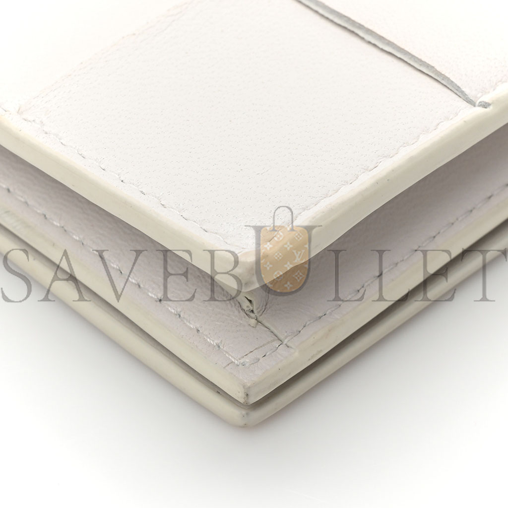 bo*te*ga Ve*ne*ta nappa maxi intrecciato card holder wallet white (12*8*3cm)