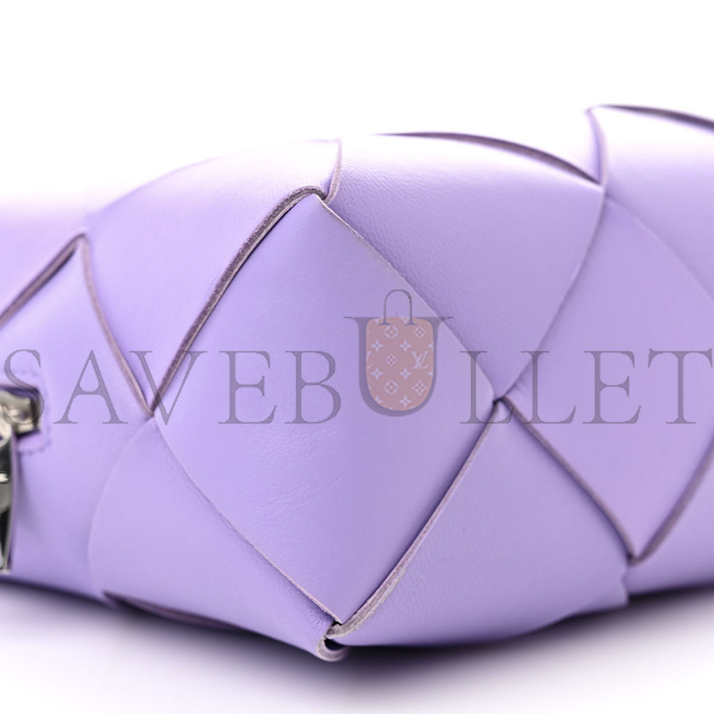 bo*te*ga Ve*ne*ta lambskin maxi intrecciato small cassette camera bag wisteria (22*17*7cm)