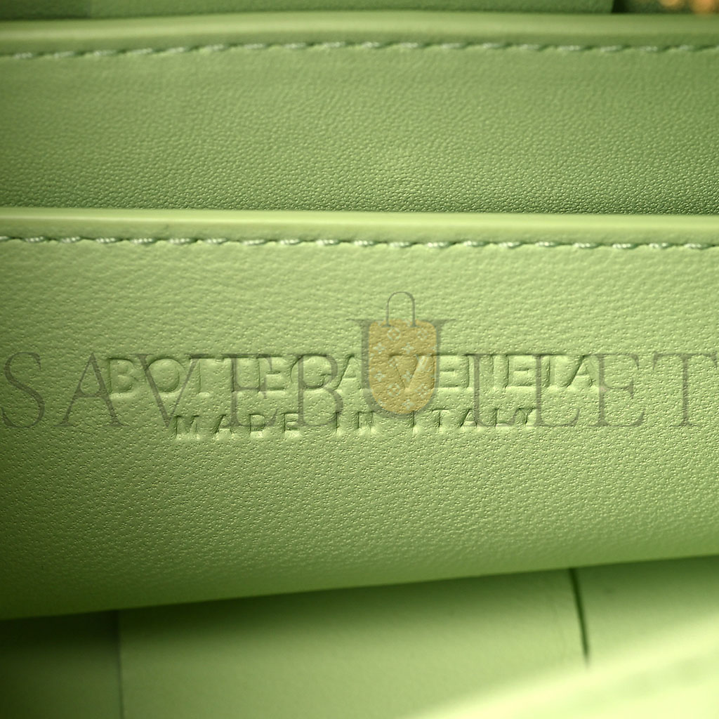 bo*te*ga Ve*ne*ta lambskin maxi intrecciato small brick cassette bag fennel (23*10*10cm)