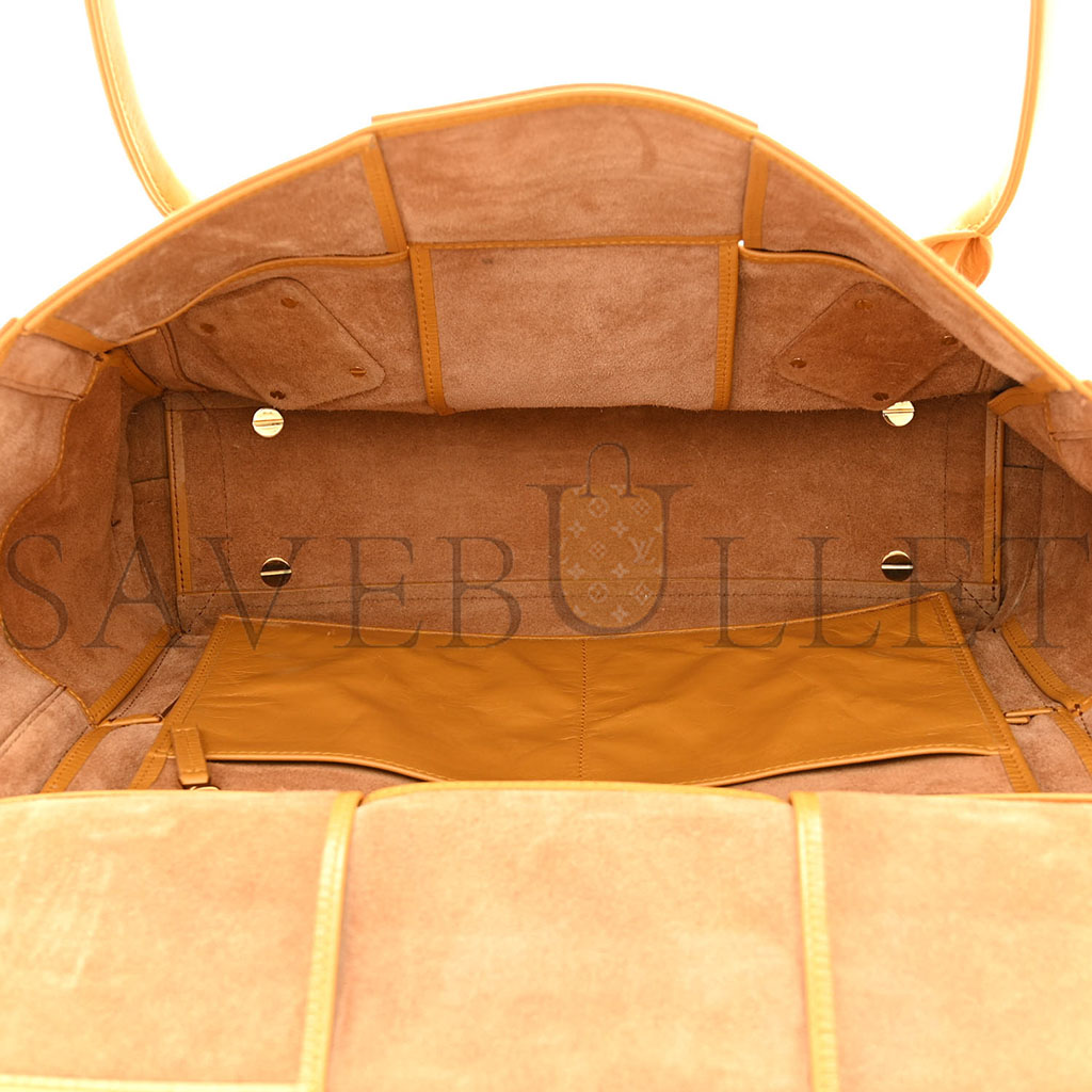 bo*te*ga Ve*ne*ta paper calfskin maxi intrecciato medium arco slouch yellow (32*27*11cm)