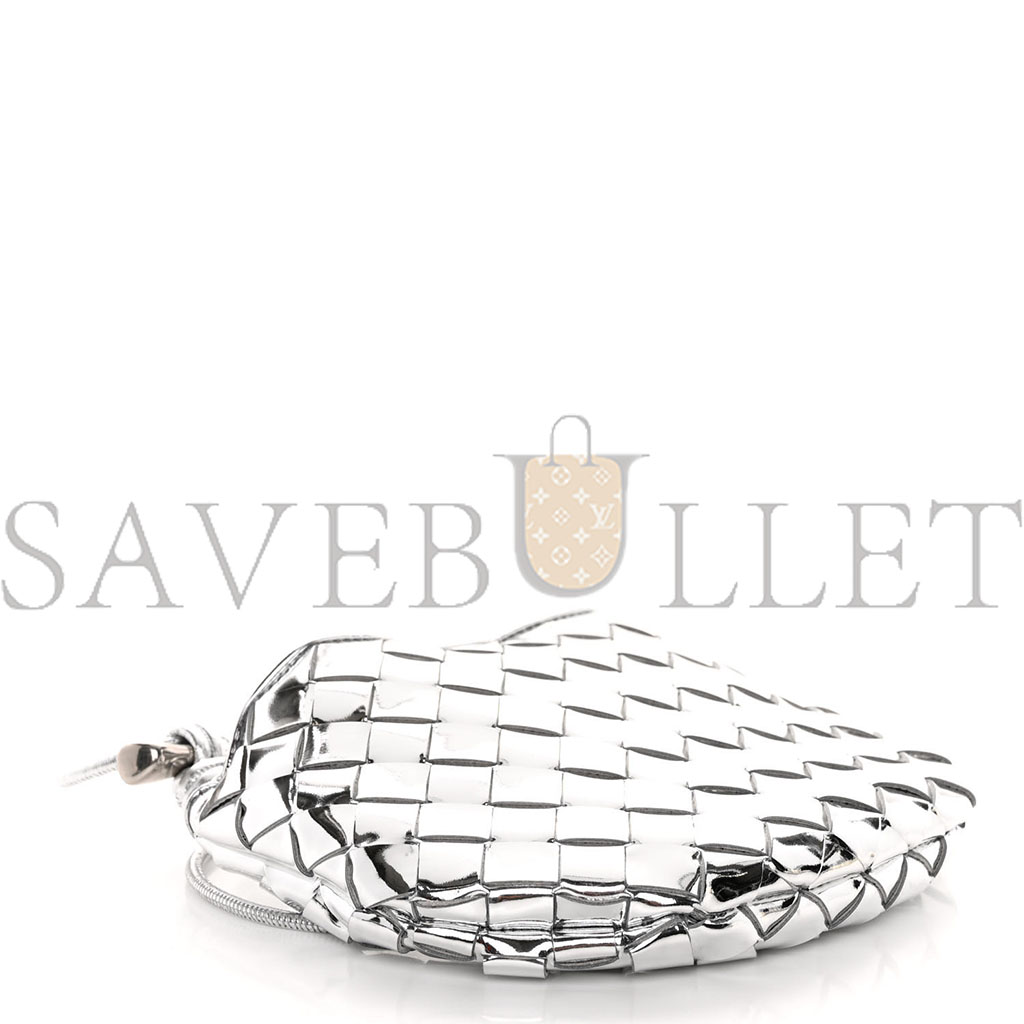 bo*te*ga Ve*ne*ta mirror laminated nappa intrecciato mini sardine bag silver (20*15*3cm)