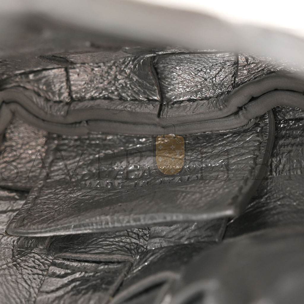 bo*te*ga Ve*ne*ta mirror laminated nappa intrecciato mini sardine bag silver (20*15*3cm)