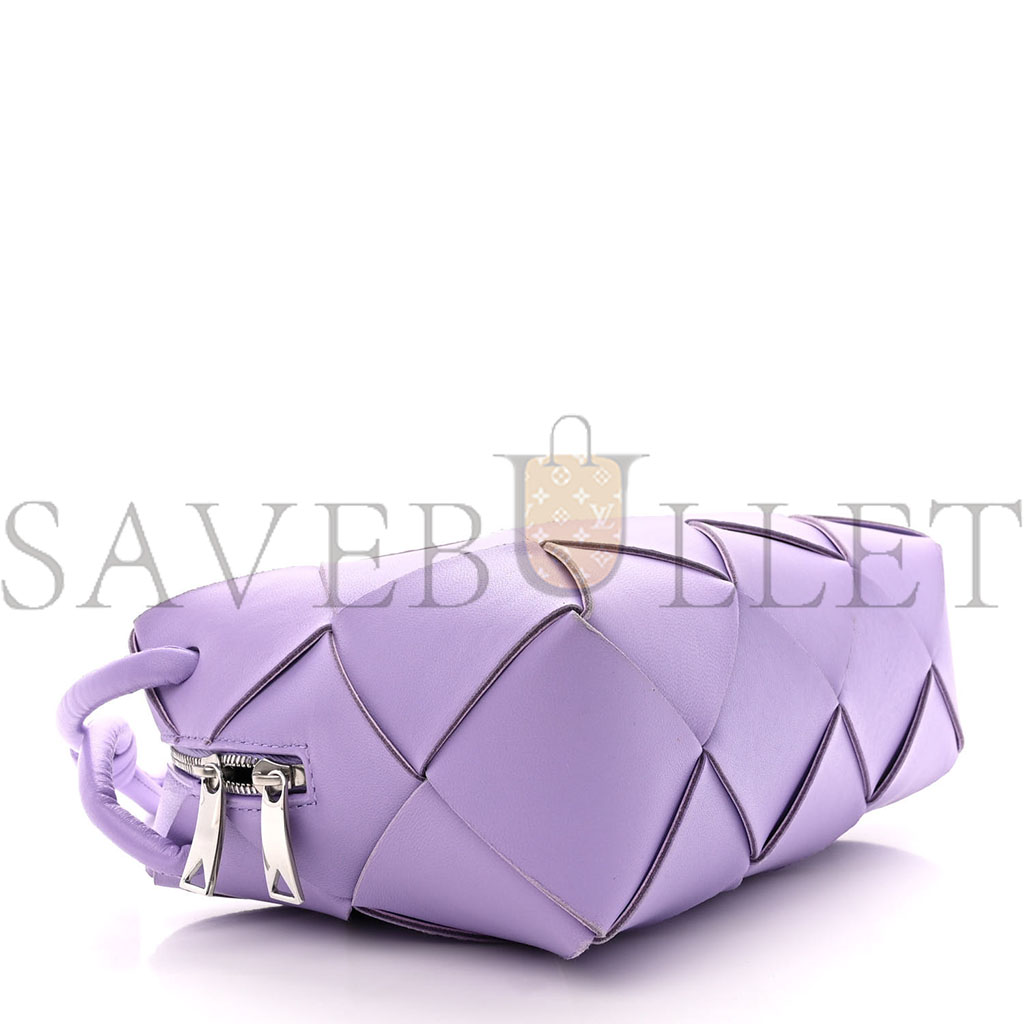 bo*te*ga Ve*ne*ta lambskin maxi intrecciato small cassette camera bag wisteria (22*14*7cm)