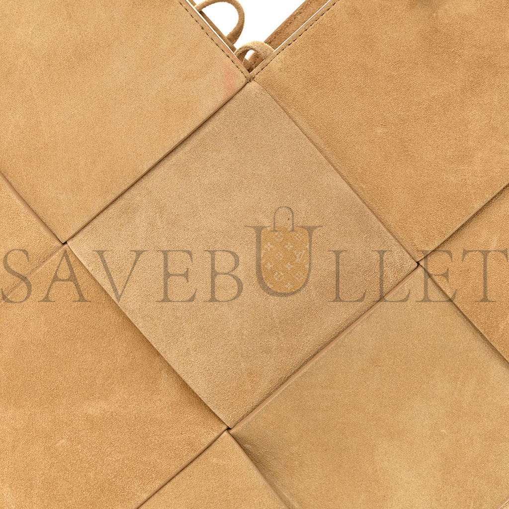 bo*te*ga Ve*ne*ta suede maxi intrecciato tote cane sugar tapioca 1428173 (32*17*9cm)