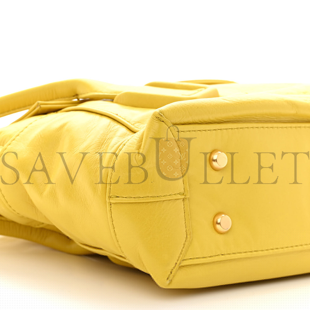 bo*te*ga Ve*ne*ta paper calfskin maxi intrecciato small arco mirabelle (22*19*8cm)
