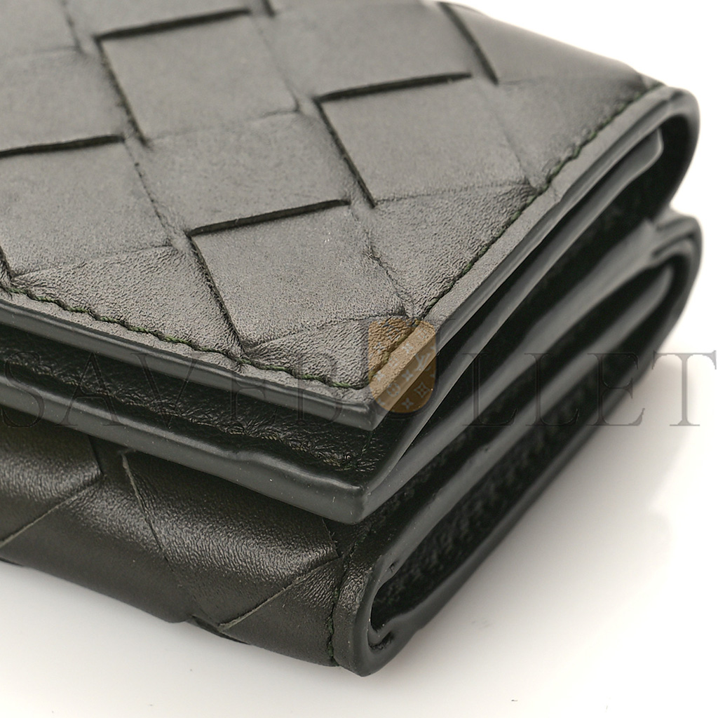 bo*te*ga Ve*ne*ta nappa maxi intrecciato tri fold wallet inkwell (10*7*3cm)