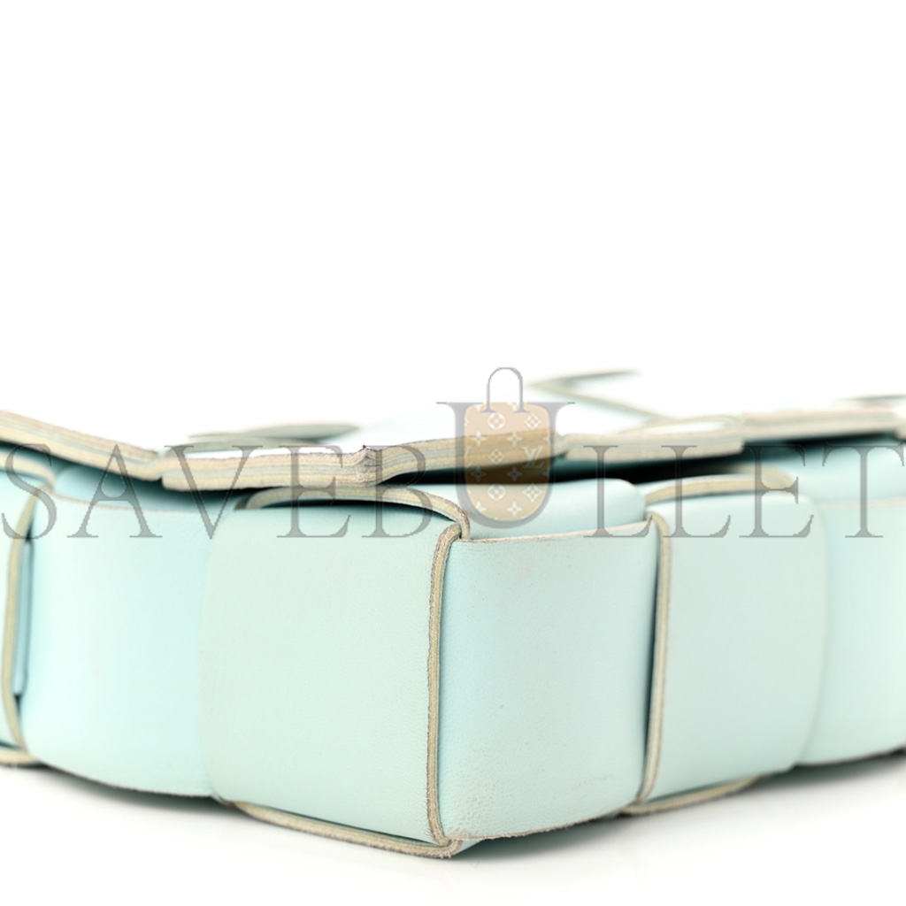 bo*te*ga Ve*ne*ta nappa maxi intreccio cassette bag teal washed (23*15*5.5cm)