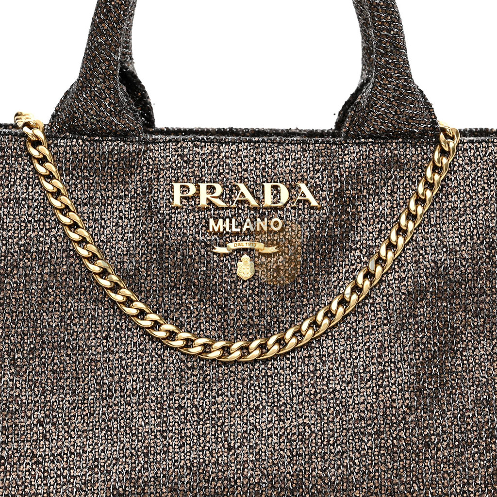 Pra*a broccato chain tote caffÉ (22*15*14cm)