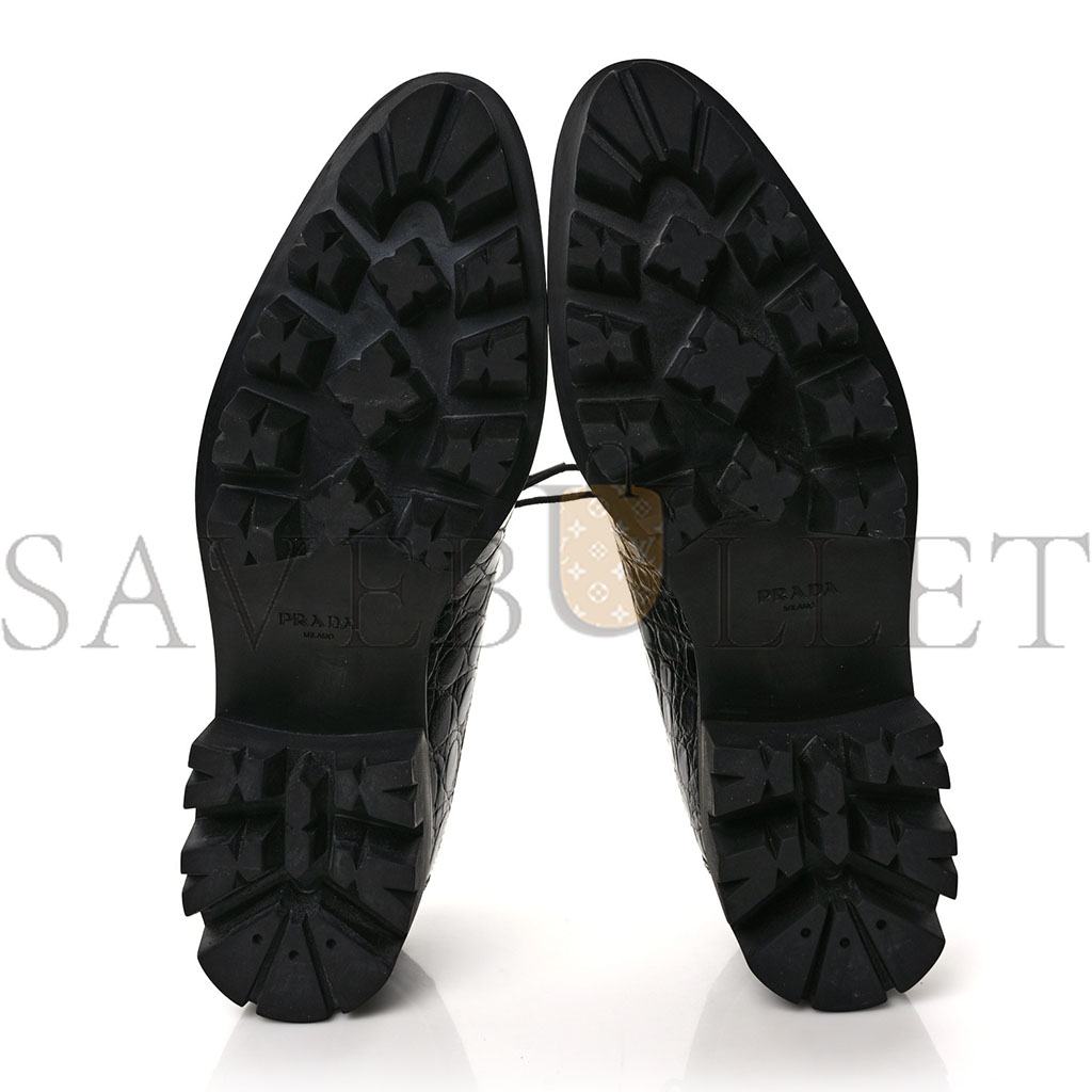 Pra*a crocodile lace up 50mm loafers 39 black