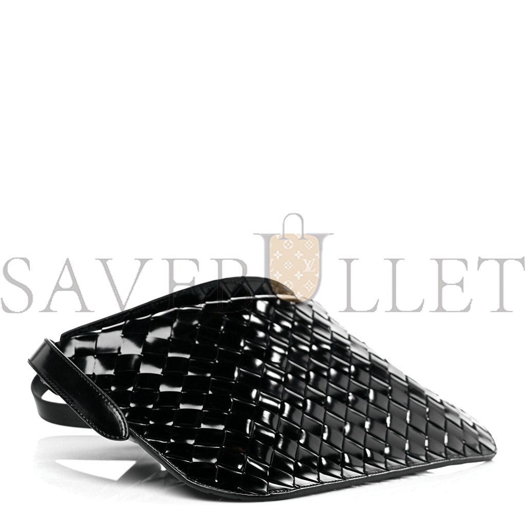 bo*te*ga Ve*ne*ta patent intrecciato shoulder bag black (32*21cm)