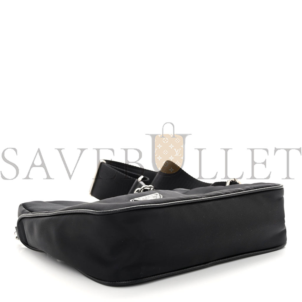 Pra*a nylon re-edition 2005 shoulder bag black (23*14*8cm)