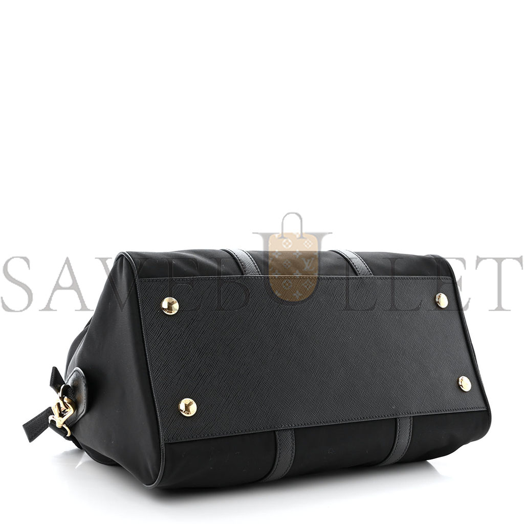 Pra*a nylon saffiano re-edition 2005 top handle bag black (20*11*10cm)
