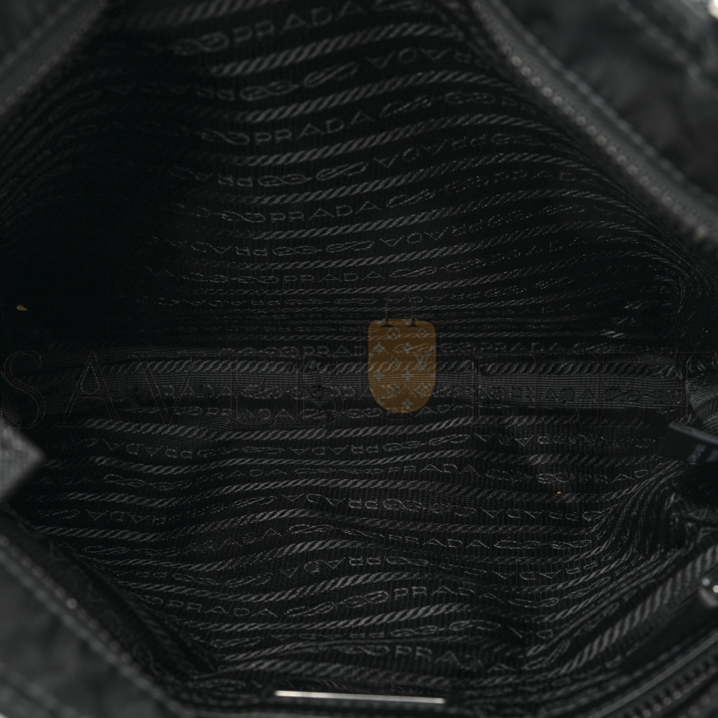 Pra*a re-nylon saffiano messenger bag black (28*25*6cm)