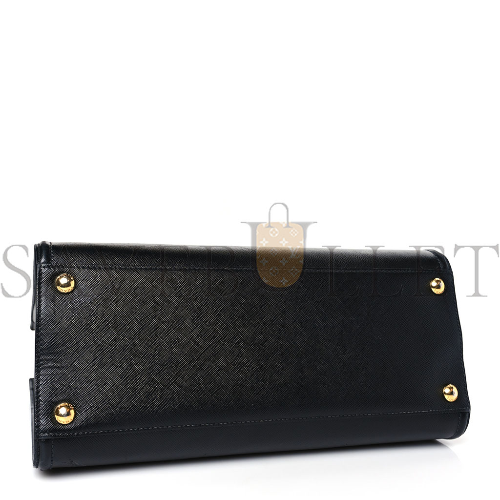 Pra*a saffiano soft calfskin tote black (26*22*10cm)