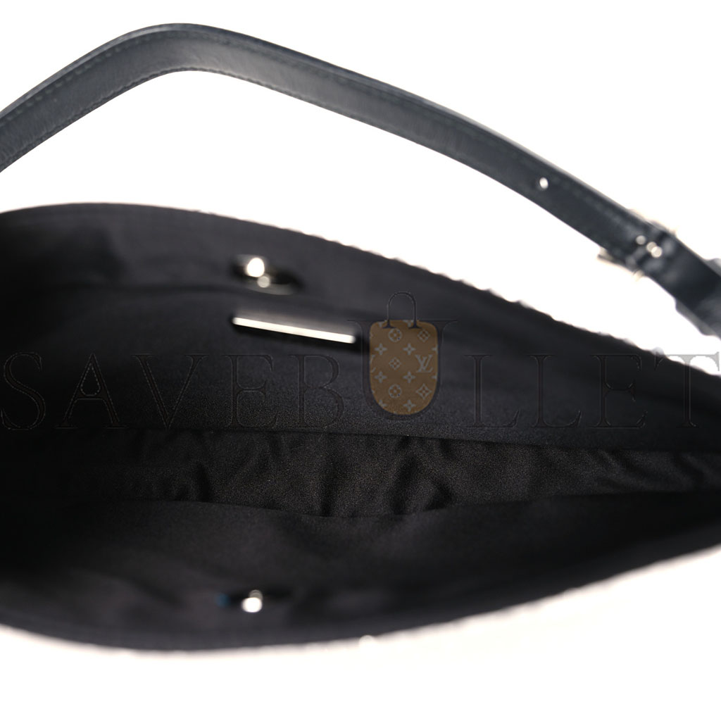 Pra*a satin crystal cleo shoulder bag black (21*19*3cm)