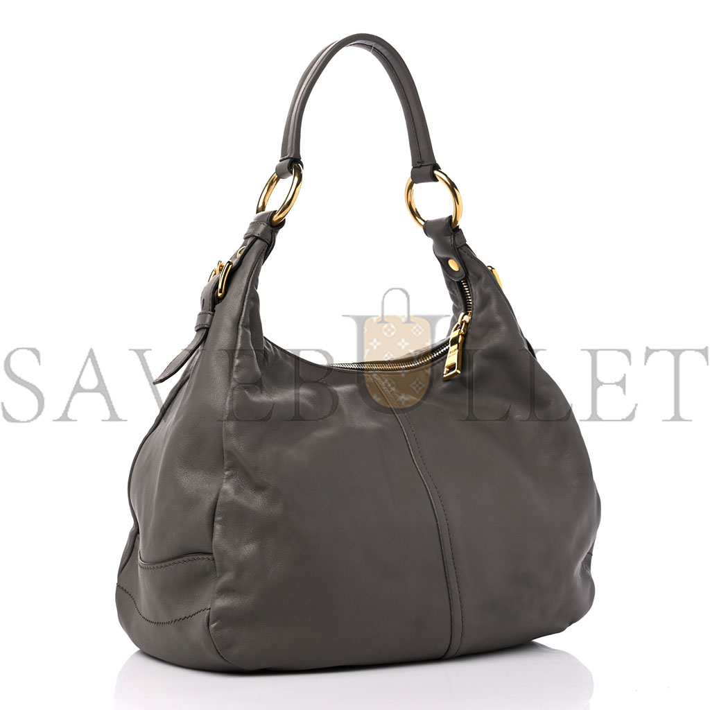 Pra*a soft calf hobo bambu grey (32*29*14cm)