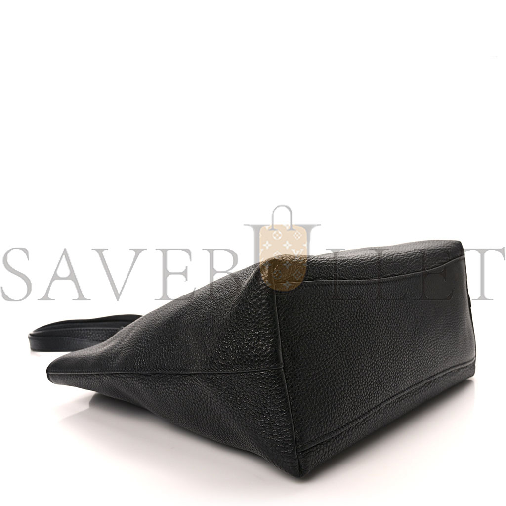 Pra*a vitello daino embossed logo tote black (30*26*14cm)