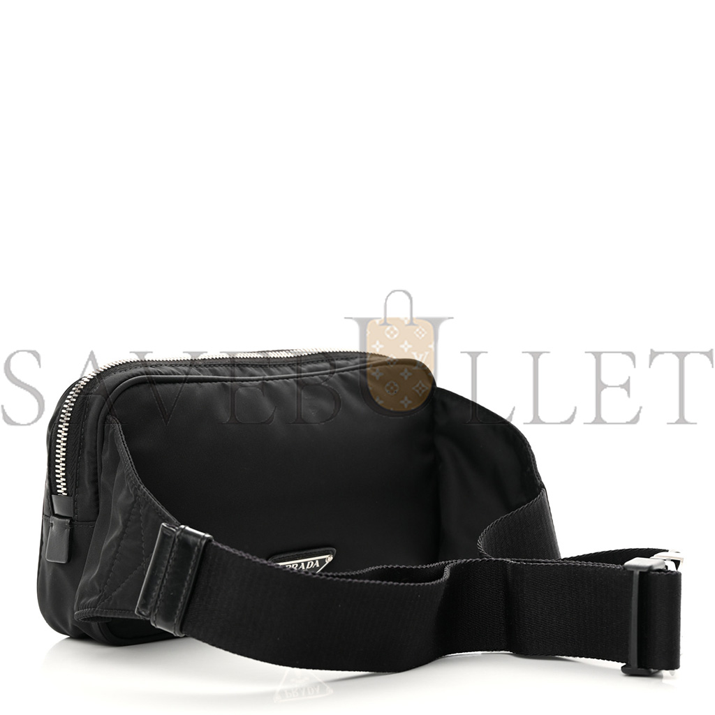 Pra*a tessuto re-nylon logo print belt bag black (22*13*6cm)