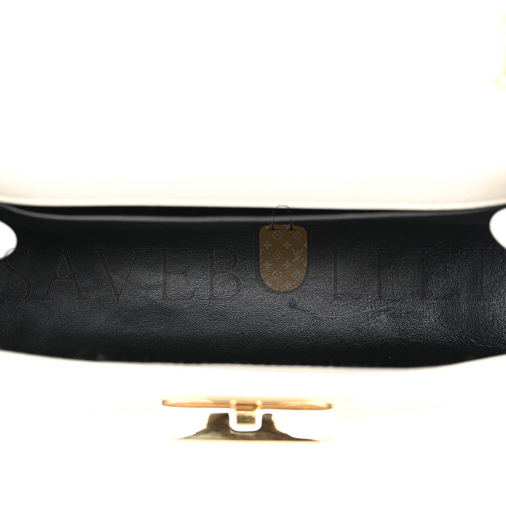 Pra*a spazzolato flap shoulder bag white (29*14*6cm)