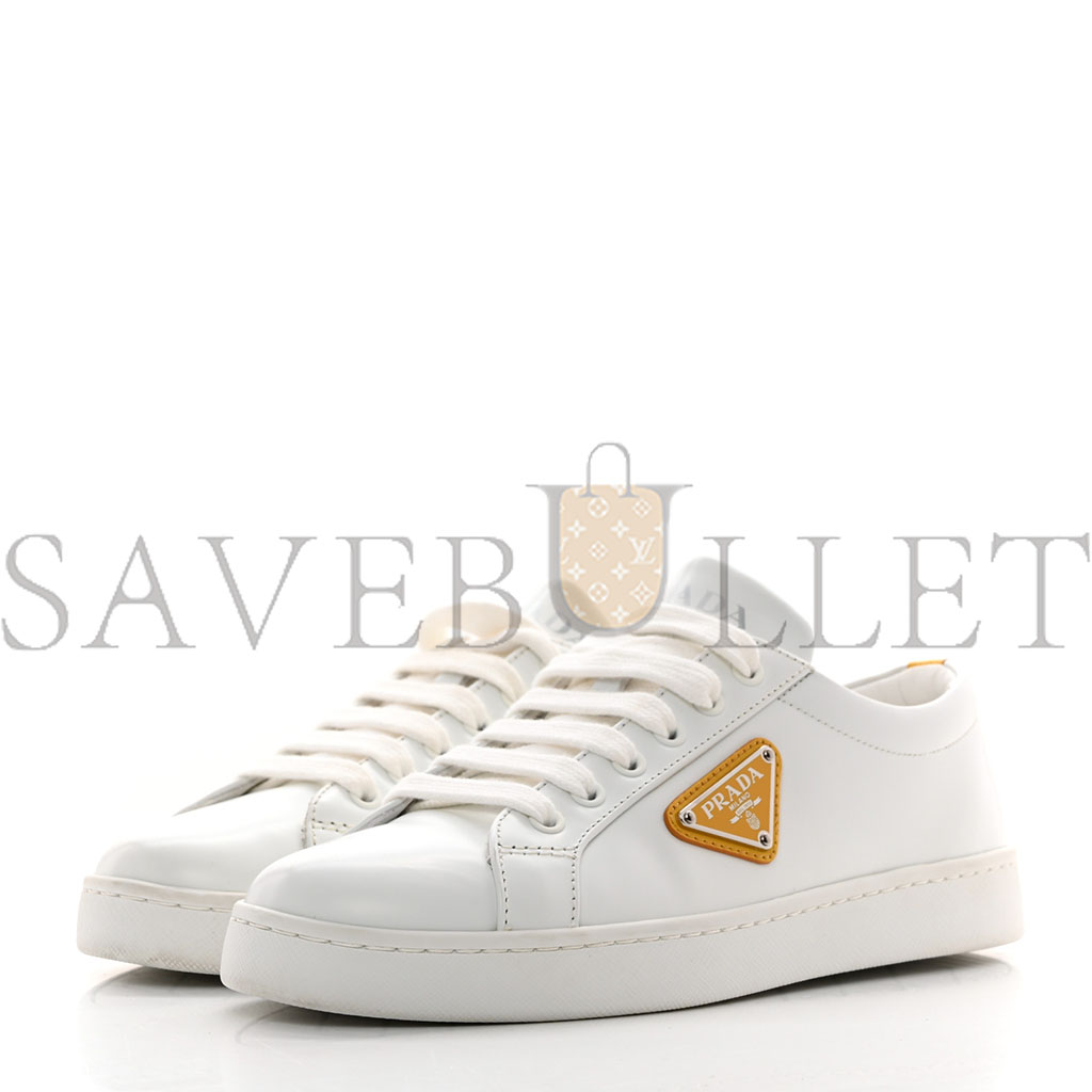 Pra*a spazzolato rois metal triangle logo 25mm sneakers 35.5 white soleil