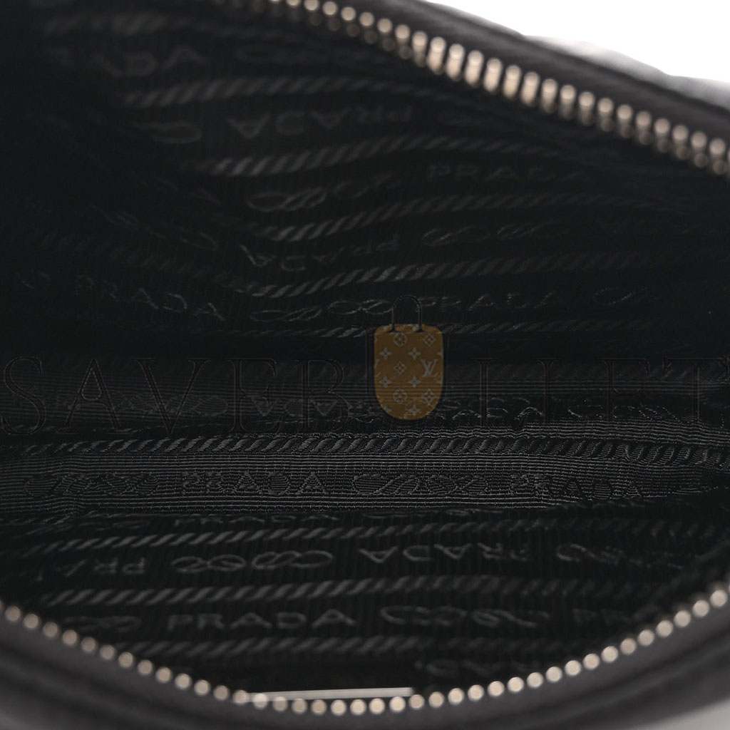 Pra*a tessuto nylon saffiano mini re-edition 2005 bag black (22*16*6cm)