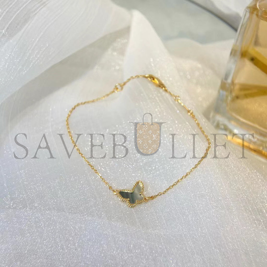 V*N CL*F arpels sweet alhambra butterfly bracelet - yellow gold, mother-of-pearl vcarf69000