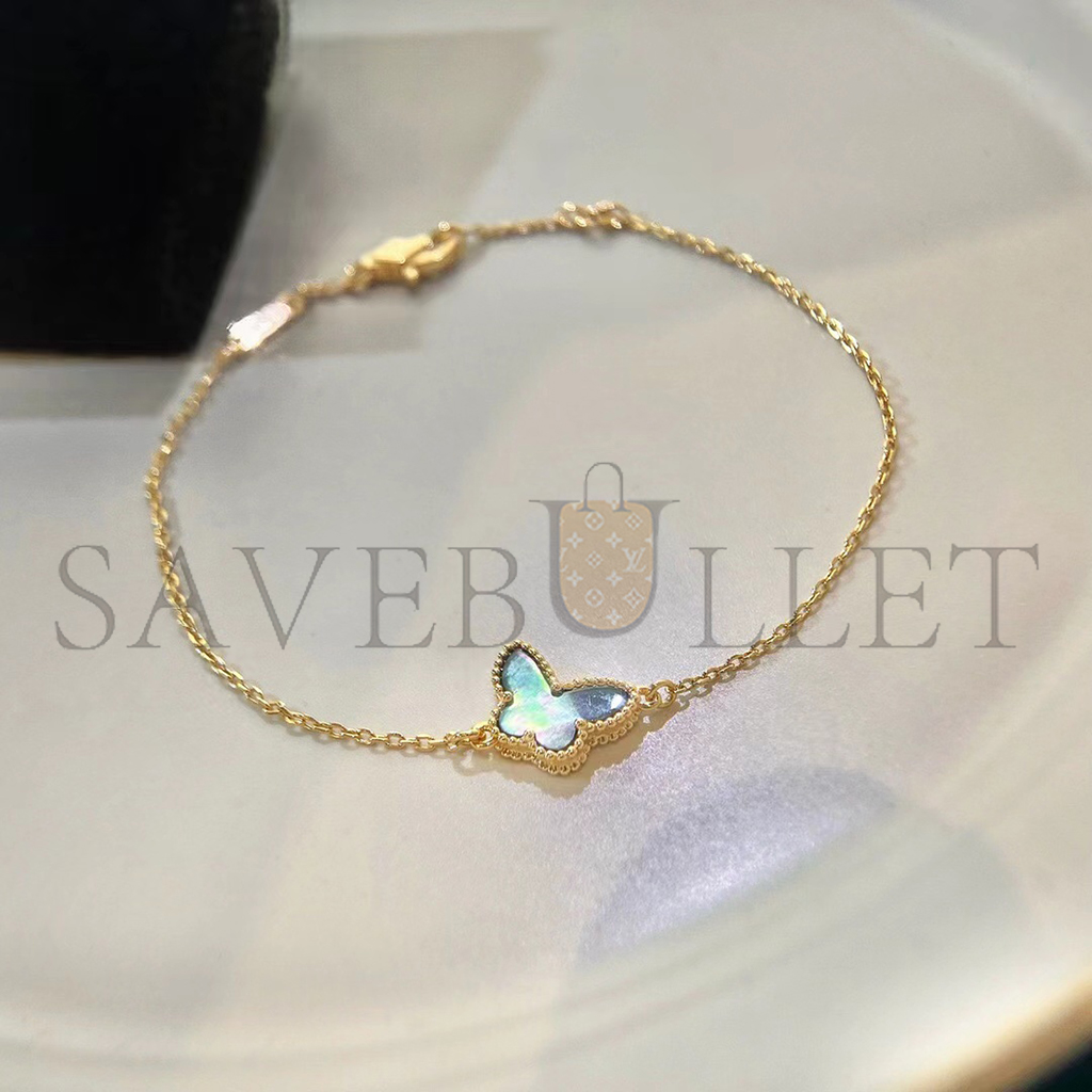 V*N CL*F arpels sweet alhambra butterfly bracelet - yellow gold, mother-of-pearl vcarf69000