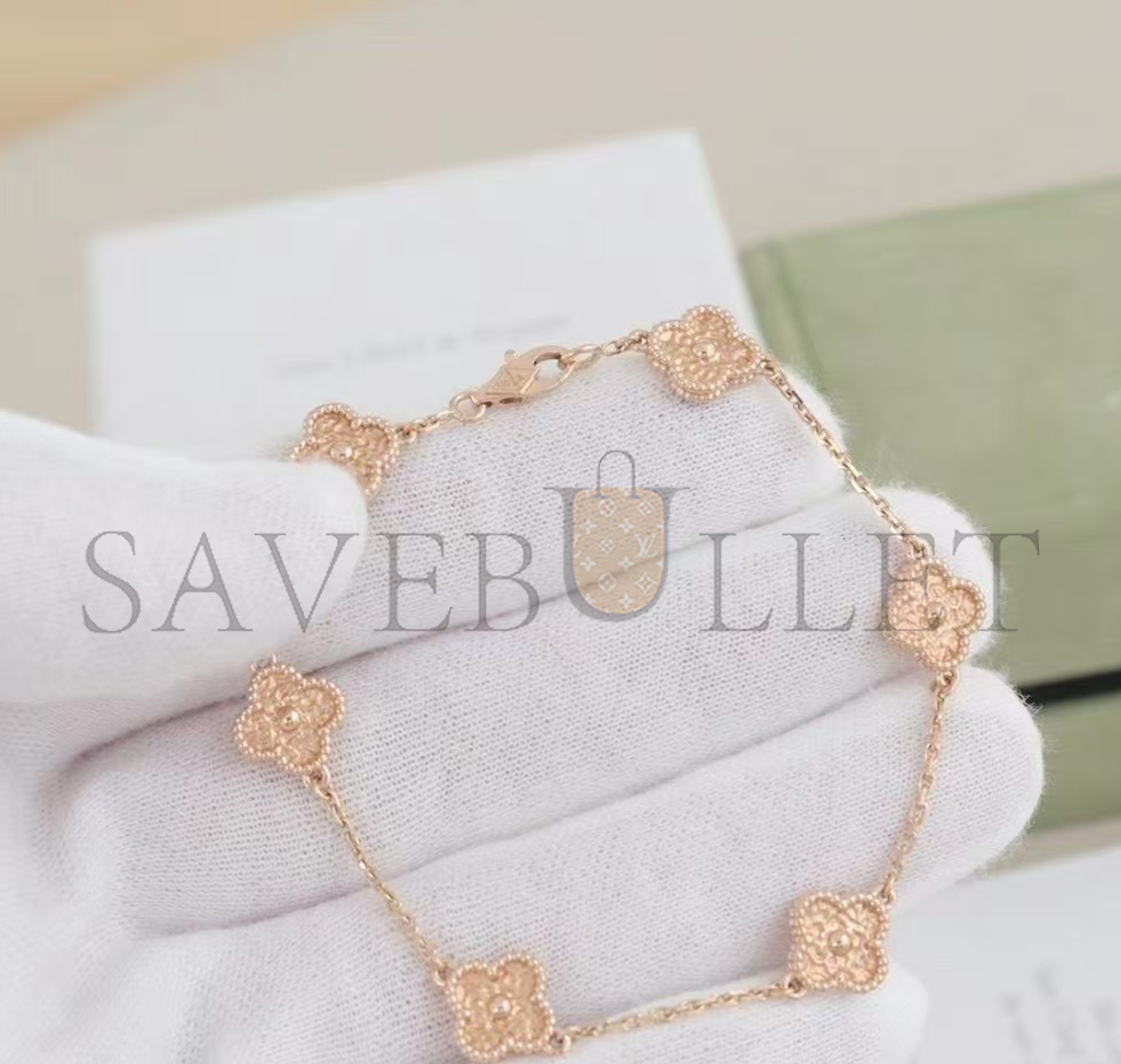 V*N CL*F arpels sweet alhambra bracelet, 6 motifs - rose gold vcaro8dd00