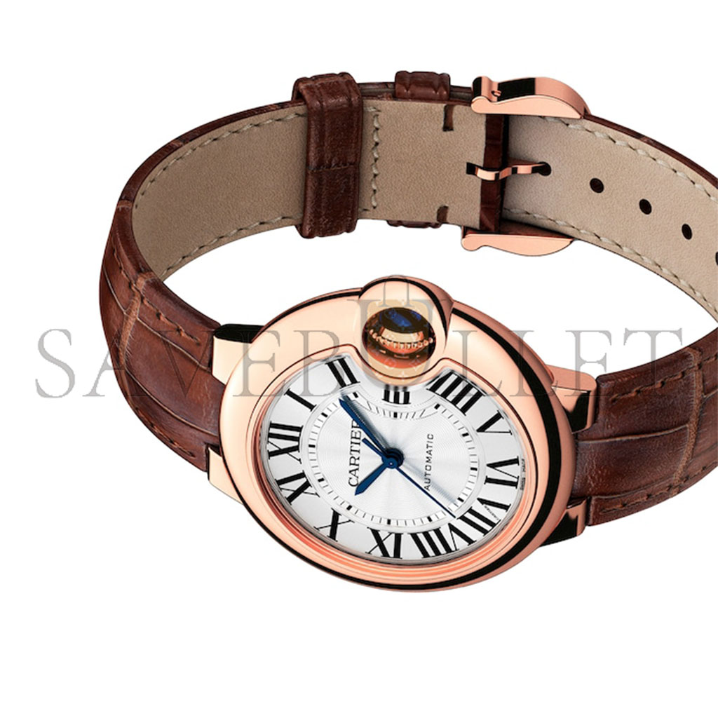 Ca*t*er ballon bleu de Ca*t*er watch 33mm, automatic movement, rose gold, leather w6920097