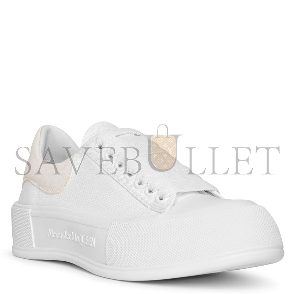 Ale*d*r m*q*en deck plimsoll white canvas 654593w4pq19000