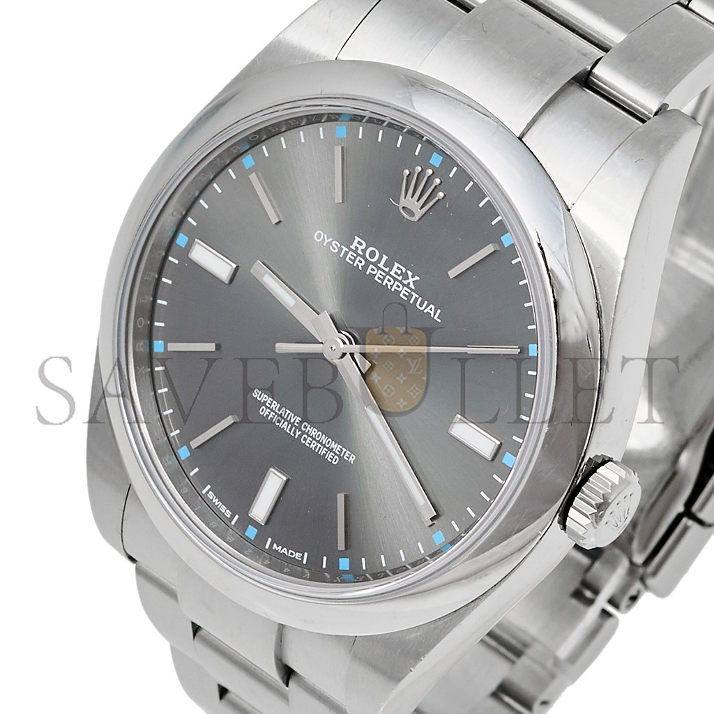 R*l*x oyster perpetual grey stainless steel automatic 39 mm watch 114300-0001