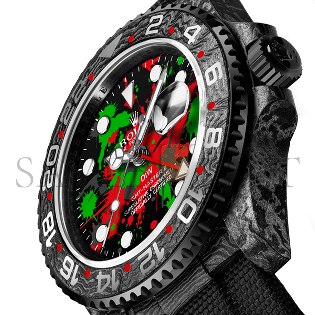 R*l*x gmt-master ii diw carbon motley edition watch 6118