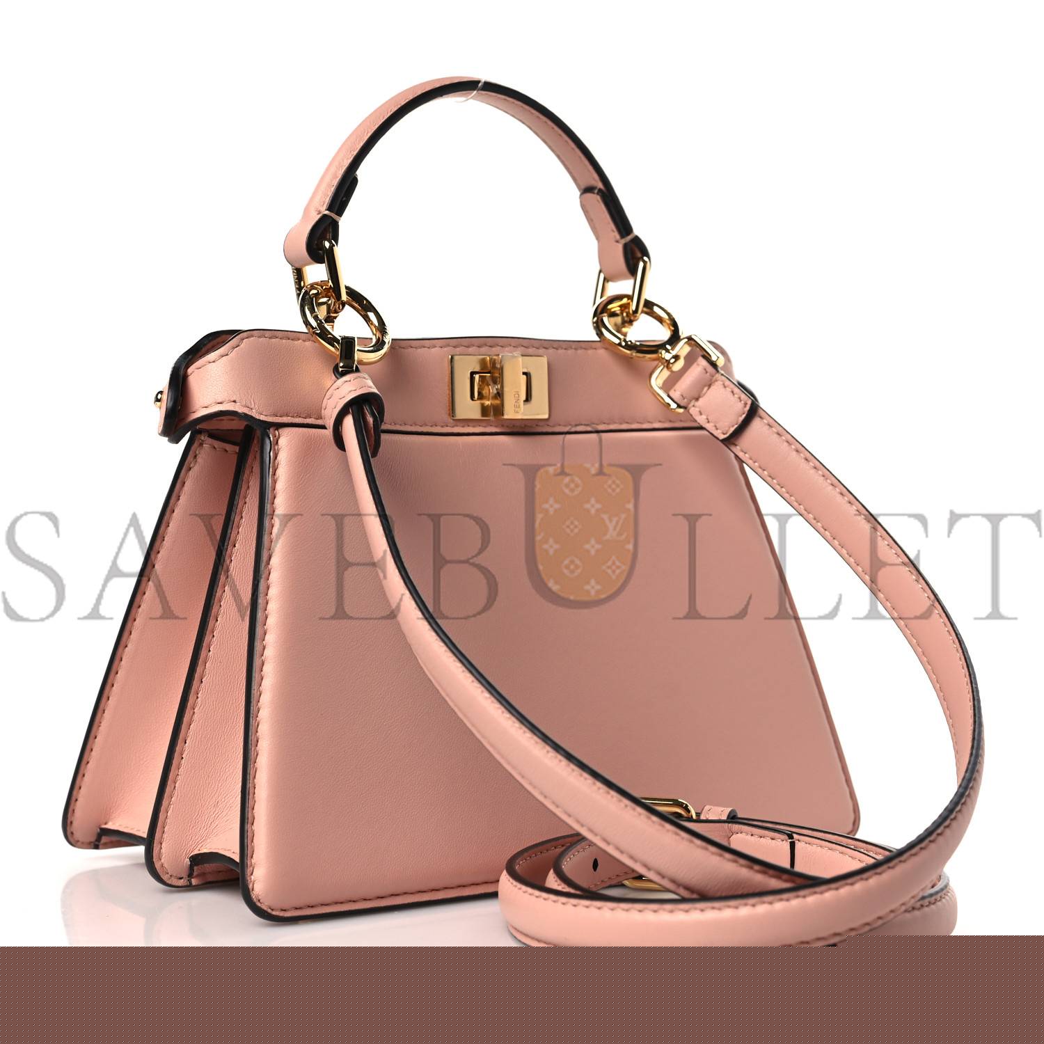 F**di shiny nappa petite peekaboo i see u satchel baby pink (20*15*11cm)