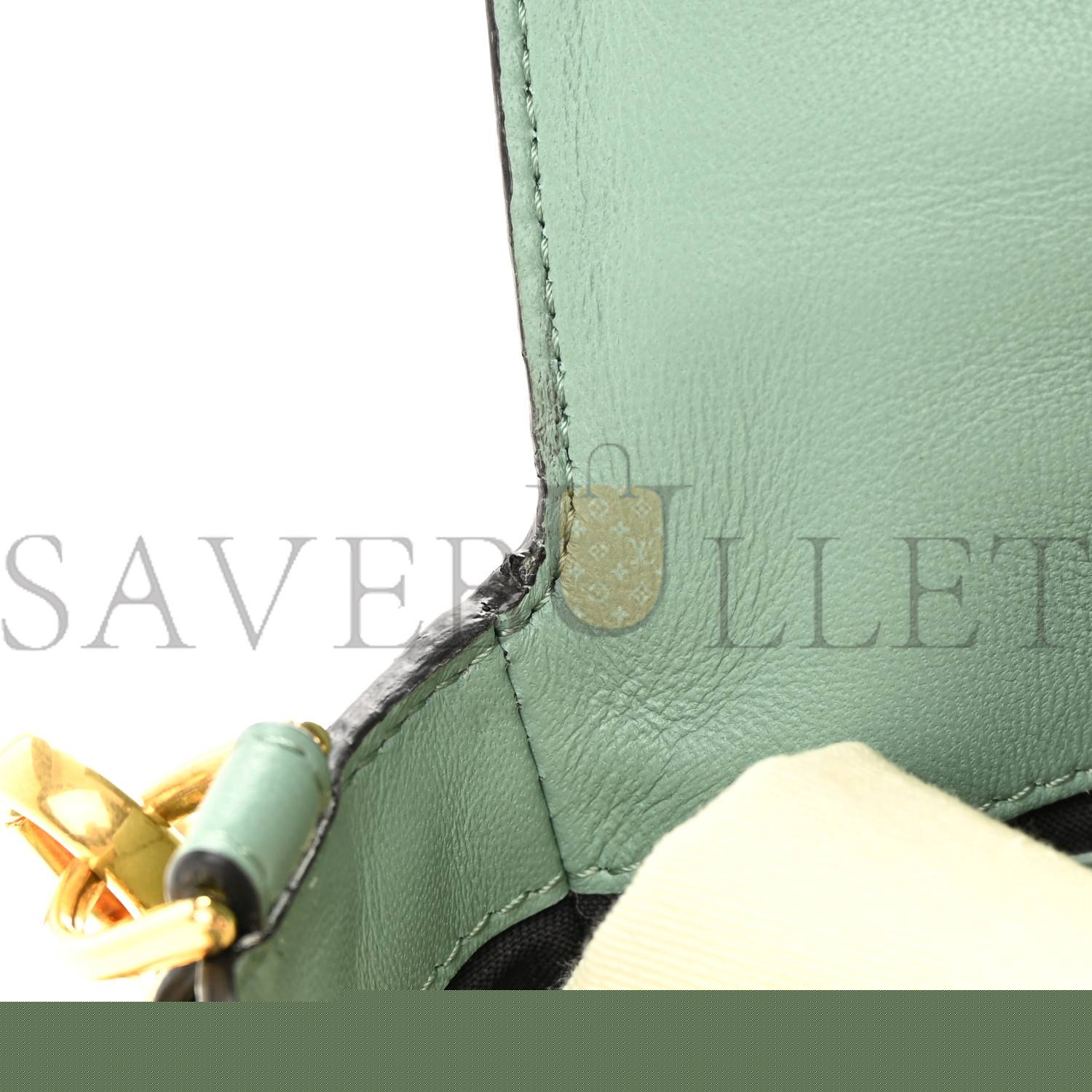 F**di nappa ff 1974 embossed baguette menta (26*17*6cm)