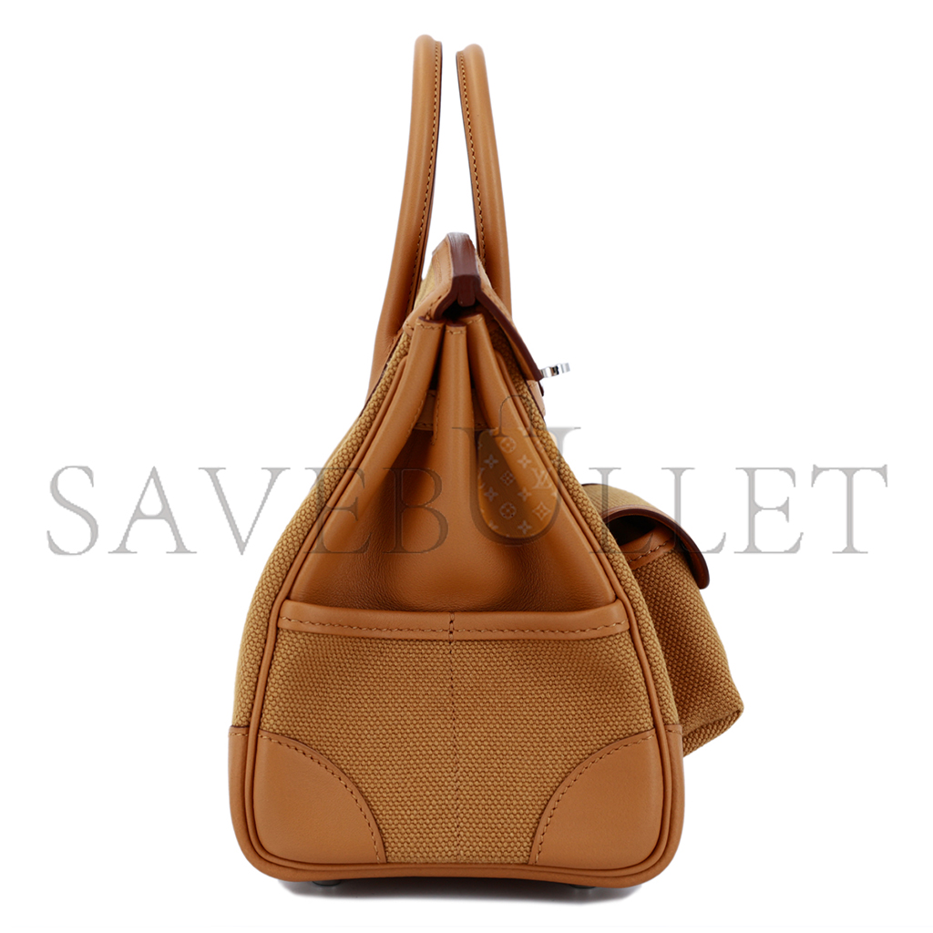 H**mes master birkin 25 2s sesame swift leather and canvas tote 8024740062 (25*20*13cm)