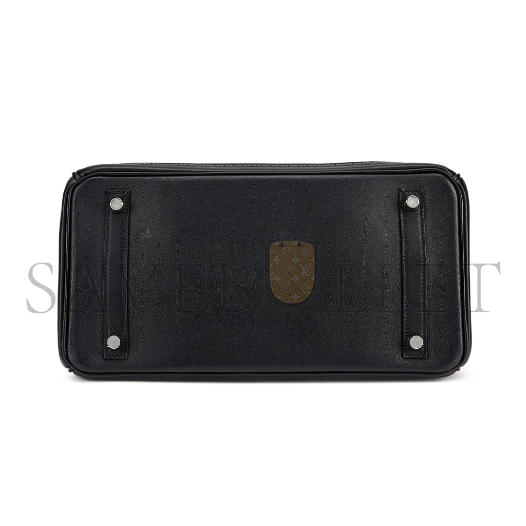 H**mes birkin 30 wift with togo leather black silver buckle bag 195482 (30*22*15cm)