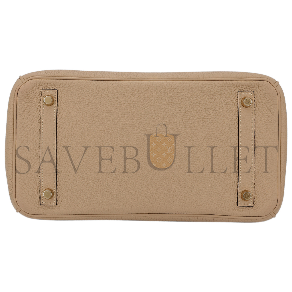 H**mes birkin25 togo 81 dove grey gold buckle bag 10087367 (25*20*13cm)