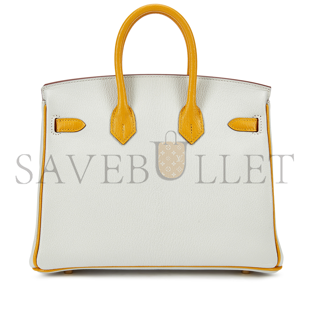 H**mes master birkin 25 pearl gray chicken yellow bk251037tgcz (25*20*13cm)