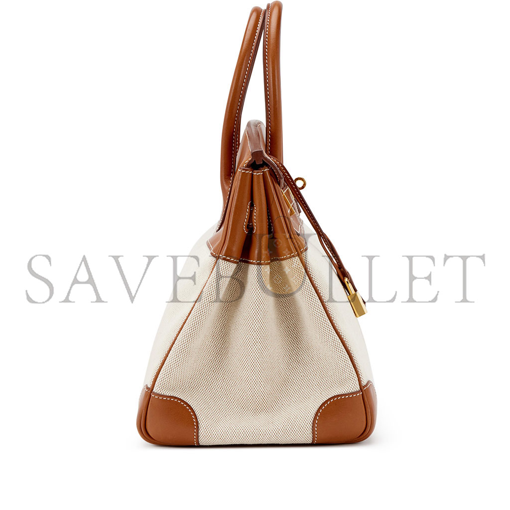 H**mes master birkin 30 swift golden brown canvas bag gold buckle handbag b0d87l8zbt (30*20*13cm)