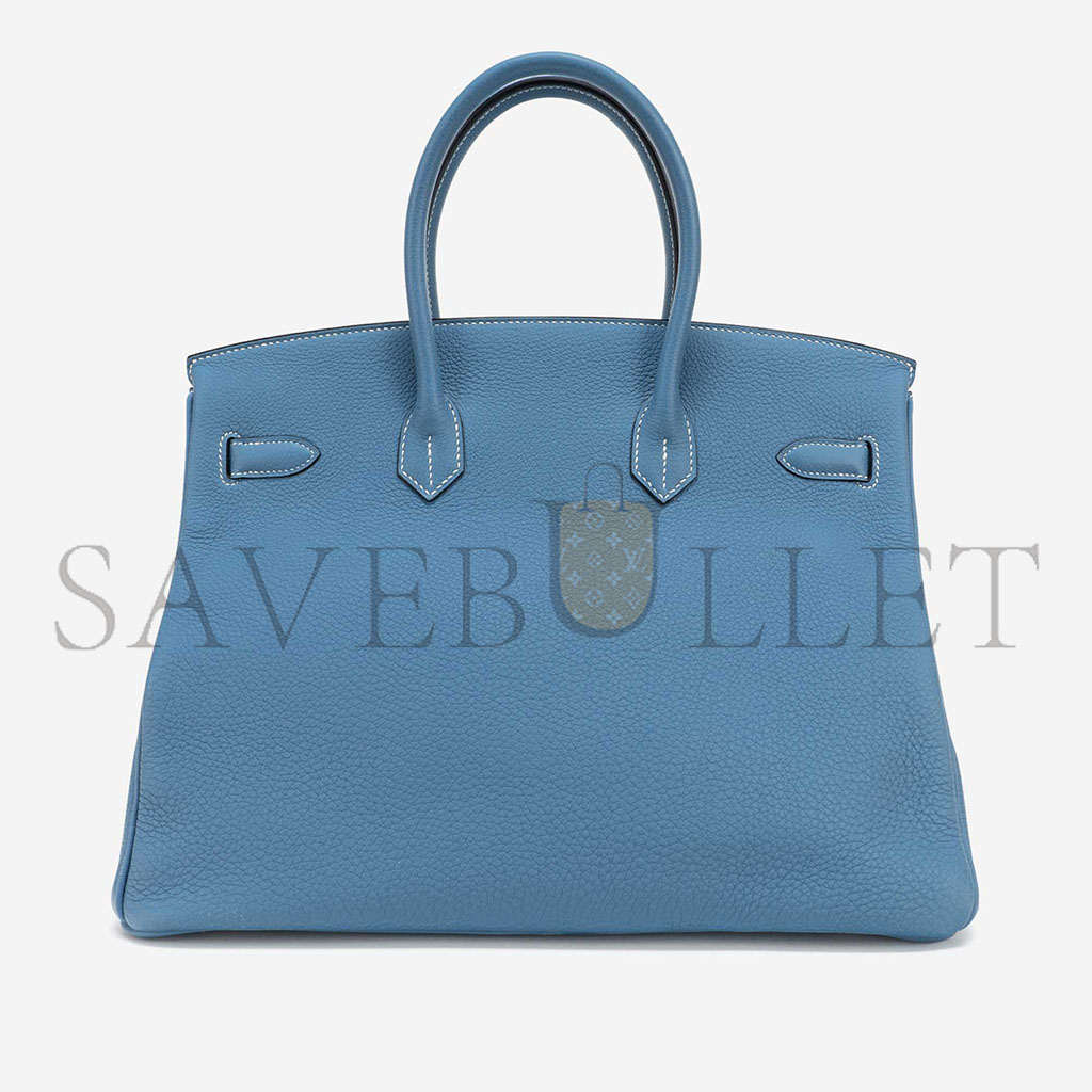 H**mes birkin 35 togo blue jean silver buckle bag h028369ck75 (35*25*19cm)