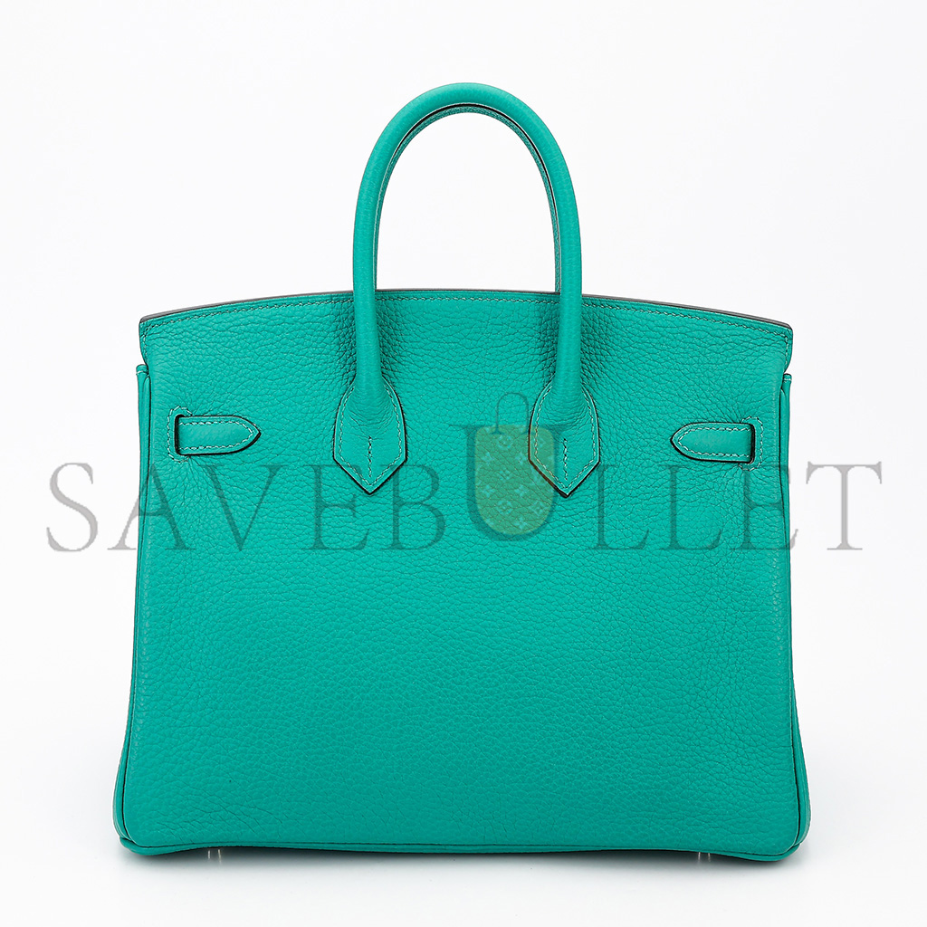 H**mes birkin 25 togo leather peacock blue silver buckle 1720000492 (25*20*13cm)