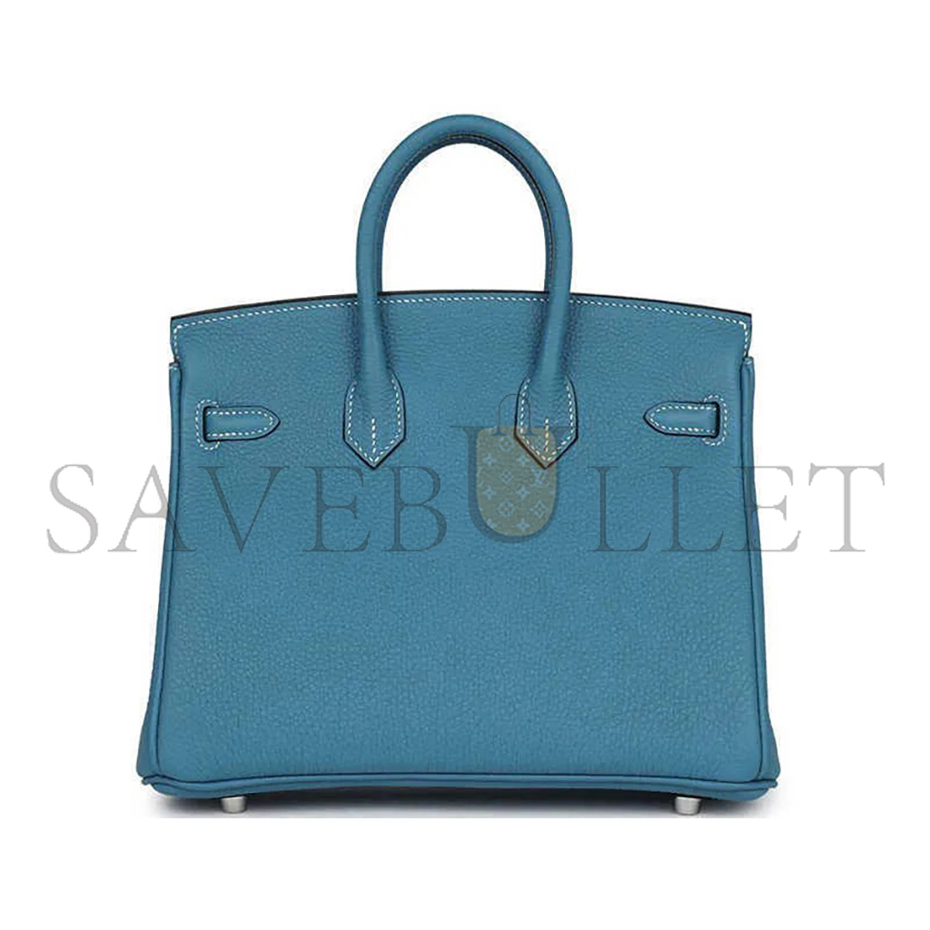 H**mes birkin 30 togo leather duck blue silver buckle 1015671846 (30*23*15cm)