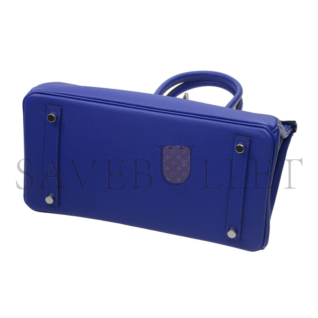 H**mes master birkin 30 togo leather royal blue lining rose red silver buckle bk307tepss (30*23*15cm)