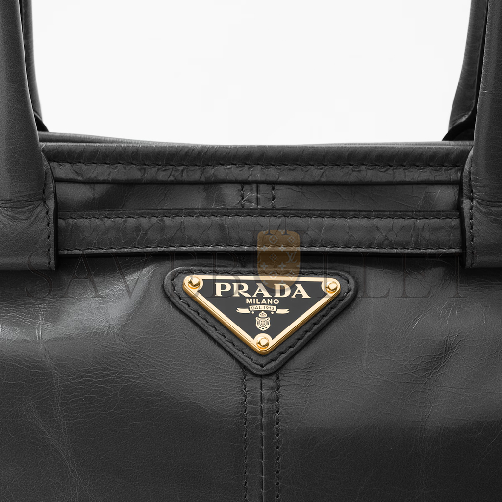 Pra*a bonnie medium leather handbag 1ba426 (32*15.5*12cm)